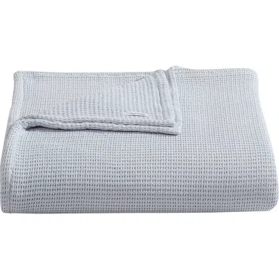 Calvin Klein Home Cotton Honeycomb Weave Blanket In Open Lt-pastel Blue