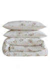 Calvin Klein Home Eternity Floral Reversible Cotton Gauze Comforter Cover & Shams Set In Open Light Beige