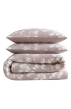 Calvin Klein Home Eternity Floral Reversible Cotton Gauze Comforter Cover & Shams Set In Pastel Pink