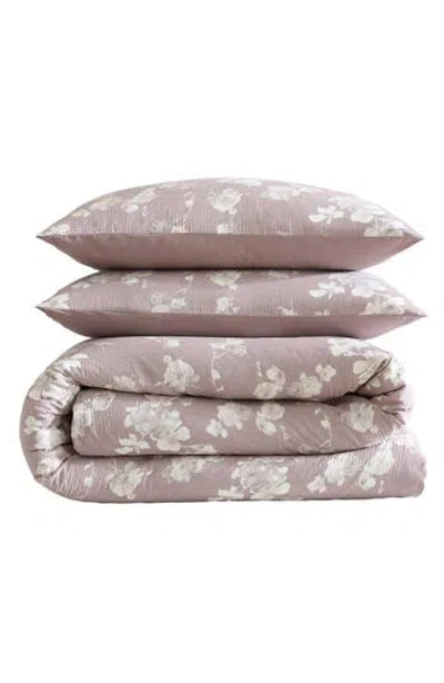 Calvin Klein Home Eternity Floral Reversible Cotton Gauze Comforter Cover & Shams Set In Pastel Pink