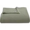 Calvin Klein Home Honeycomb Cotton Blanket In Medium Green