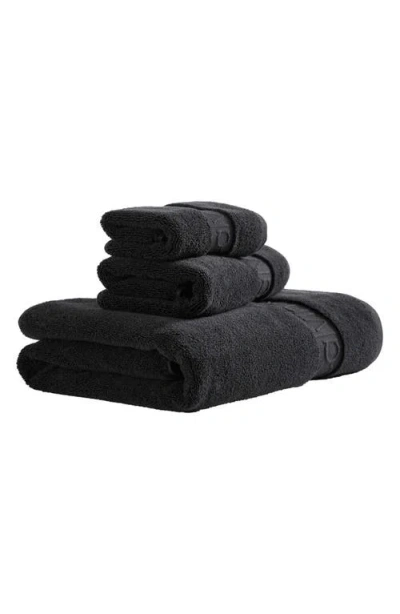 Calvin Klein Home Iconic 3-piece Towel Set In Black