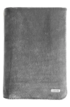 Calvin Klein Home Modern Reversible Solid Plush Blanket In Medium Grey
