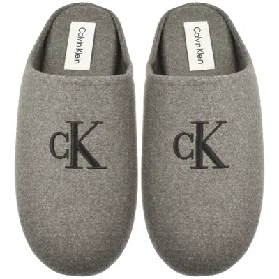 Calvin Klein Home Slippers Grey In Animal Print