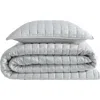 Calvin Klein Home Solid Quilt & Sham Set In Gray