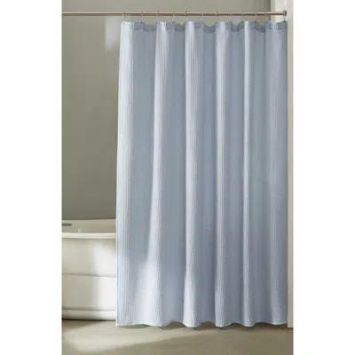 Calvin Klein Home Waffle Weave Shower Curtain In Open Light-pastel Blue
