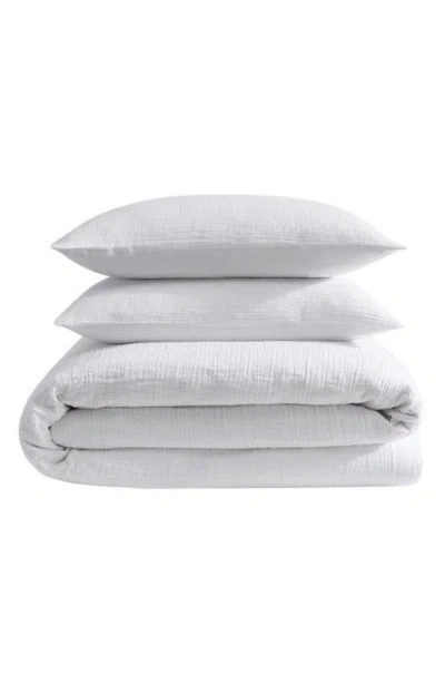 Calvin Klein Home Washed Textured Reversible Comforter Set In White