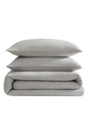 Calvin Klein Home Washed Textured Reversible Cotton Comforter Set In Medium Grey
