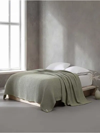 CALVIN KLEIN HONEYCOMB COTTON BLANKET