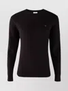 Calvin Klein Honeycomb Knit Crew Neck Sweater In Brown
