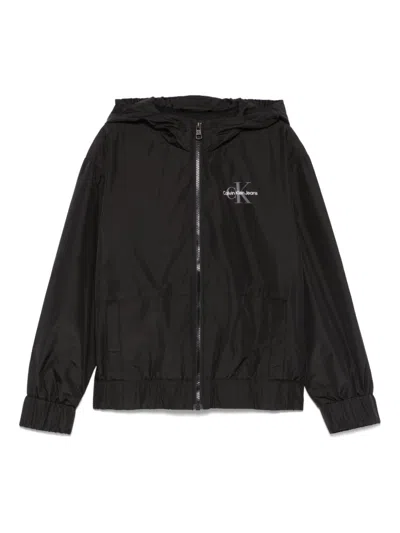 Calvin Klein Kids' Hooded Jacket In 黑色