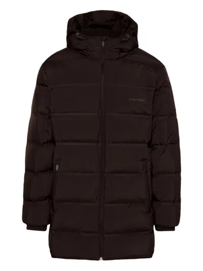 Calvin Klein Hooded Jacket In Brown
