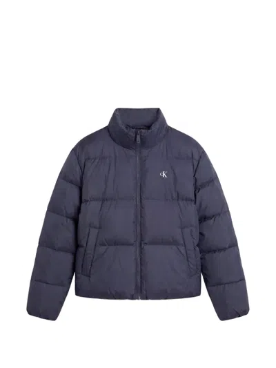 Calvin Klein Hooded Padded Jacket In Blue