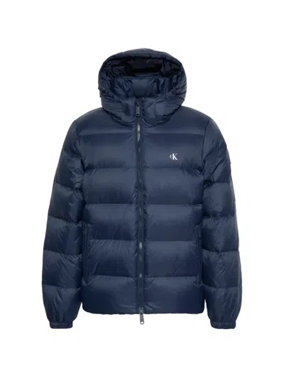 Calvin Klein Hooded Padded Jacket In Blue