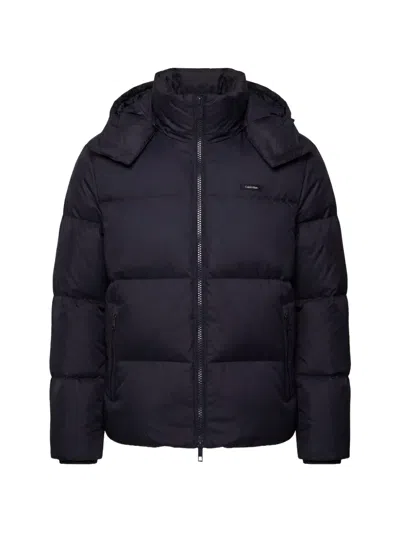 Calvin Klein Hooded Padded Jacket In Blue