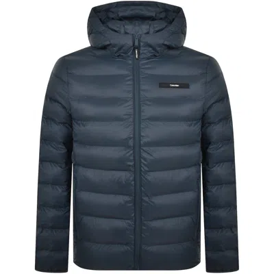 Calvin Klein Hooded Puffer Jacket Blue