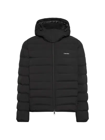 Calvin Klein Hooded Quilted Jacket In Black