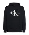 Calvin Klein Sleek Organic Cotton Hooded Sweatshirt In Black