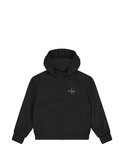 Calvin Klein Kids' Hooded Zip Jacket In Black