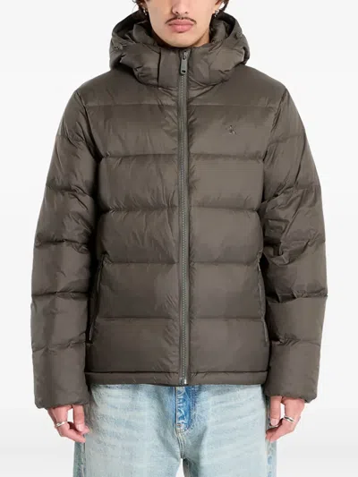 Calvin Klein Hooded Zip-up Jacket In Gray