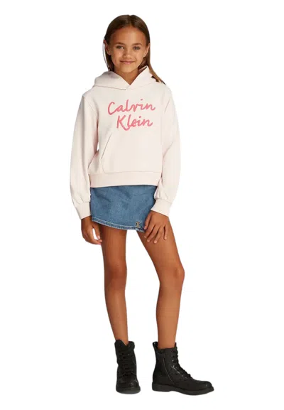 Calvin Klein Kids' Hoodie Bambina  In White