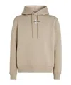 Calvin Klein Beige Fleece Hooded Sweatshirt With Logo Embroidery In Nude
