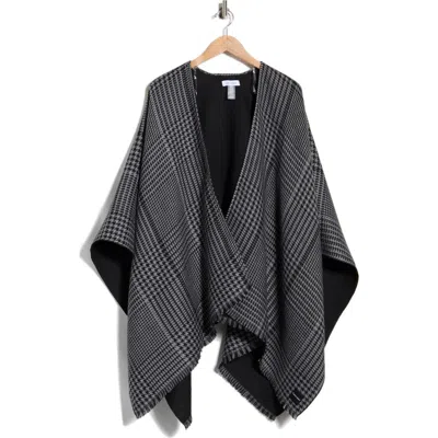 Calvin Klein Houndstooth Double Face Shawl In Multi