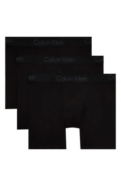 Calvin Klein Icon 3-pack Stretch Boxer Briefs In Black/black/black