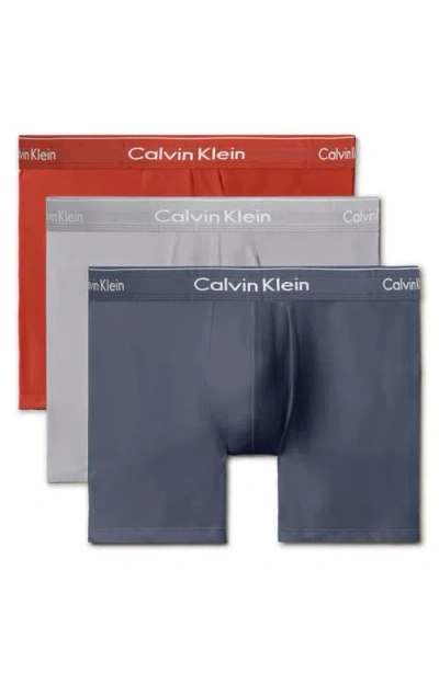 Calvin Klein Icon 3-pack Stretch Cotton Boxer Briefs In Multi