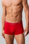 Calvin Klein Icon 3-pack Stretch Cotton Boxer Briefs In Red
