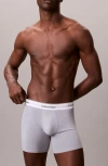 Calvin Klein Icon 3-pack Stretch Cotton Boxer Briefs In Gray