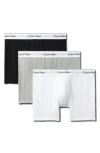 Calvin Klein Icon 3-pack Stretch Cotton Boxer Briefs In Gray