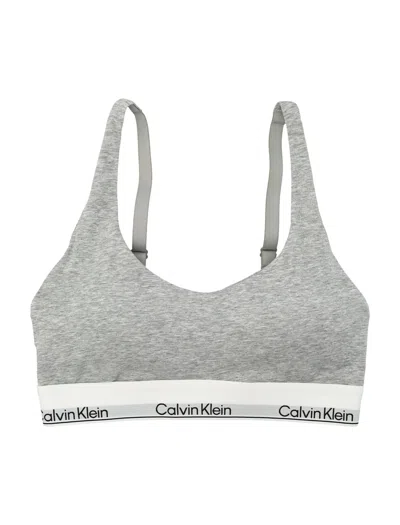 Calvin Klein Icon Cotton Modal Infinity Bond Bralette In Gray