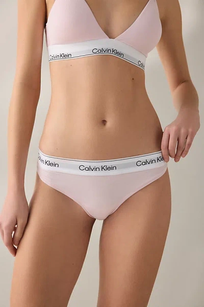 Calvin Klein Icon Cotton Modal Seamless Thong In Pink, Women's At Urban Outfitters In Brown