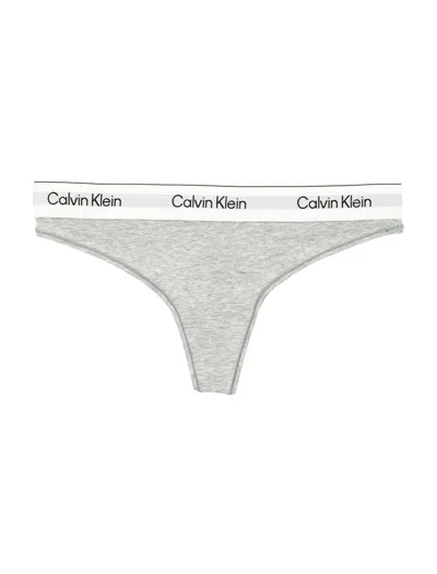 Calvin Klein Icon Cotton Modal Thong In Gray