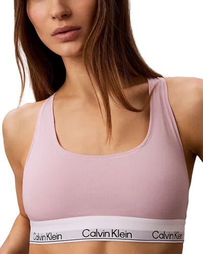 Calvin Klein Icon Cotton Modal Unlined Bralette In Pink