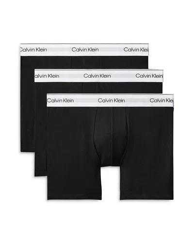 Calvin Klein Modern Air Active 3 Pack Long Boxer Briefs In Black