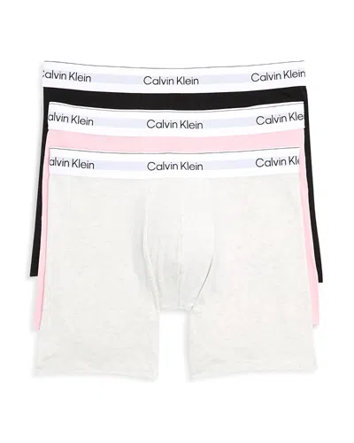CALVIN KLEIN ICON COTTON STRETCH BOXER BRIEFS, PACK OF 3