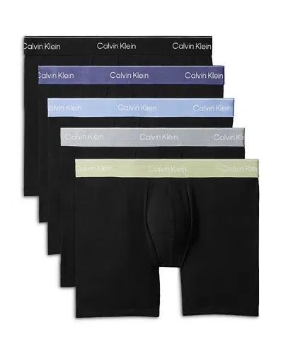 Calvin Klein Icon Cotton Stretch Boxer Briefs, Pack Of 5 In Black