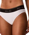 Calvin Klein Icon Cotton-modal Blend Script Bikini, Qf9073 In White