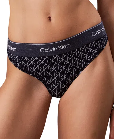 Calvin Klein Icon Cotton-modal Thong, Qf9159 In Black