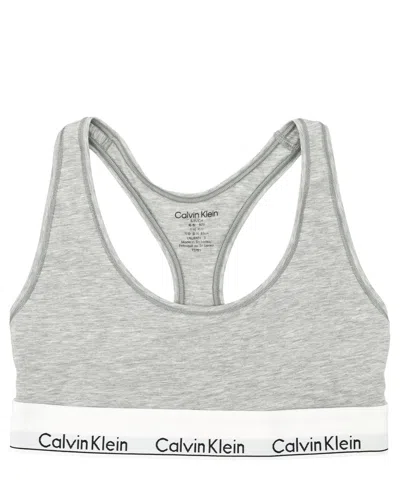 Calvin Klein Icon Crop Top In Grey