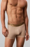 Calvin Klein Icon Holiday Stretch Cotton Boxer Briefs In Neutral