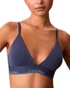 Calvin Klein Icon Logo Brand Bra In Blue
