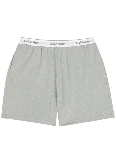 Calvin Klein Icon Logo Cotton Pyjama Shorts In Gray