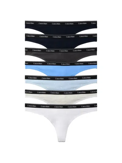 Calvin Klein Icon Logo Logo-waistband Briefs (set Of Seven) In Black