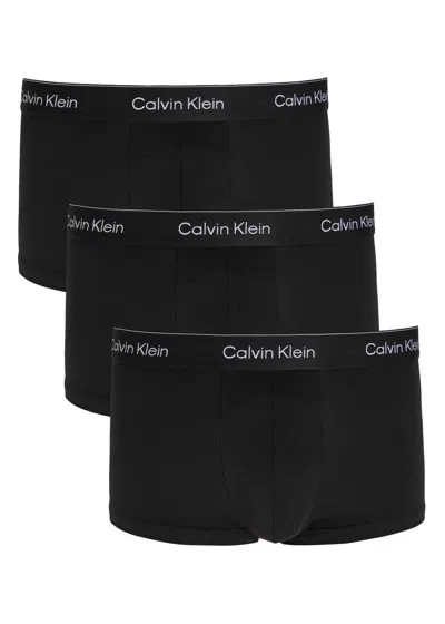 Calvin Klein Icon Low-rise Stretch-cotton Trunks In Black