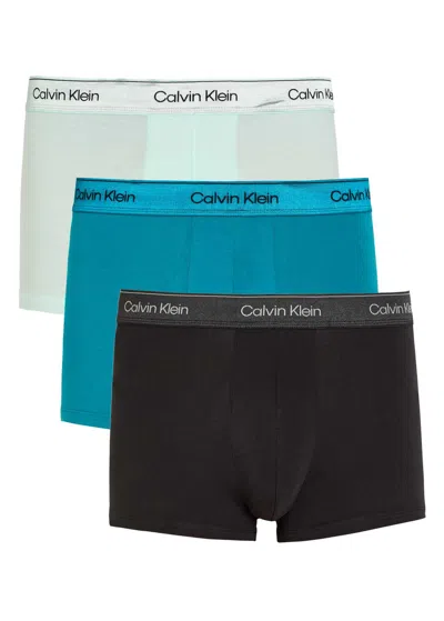 Calvin Klein Icon Metallic Stretch-cotton Trunks In Multi