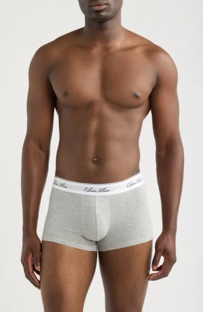 Calvin Klein Icon Script Stretch Cotton Boxer Briefs In Black/gh/dark Sapphire