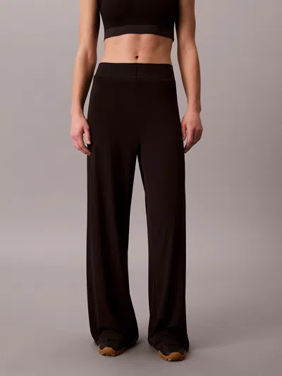 Calvin Klein Performance Wide-leg Sculpt Trousers In Black